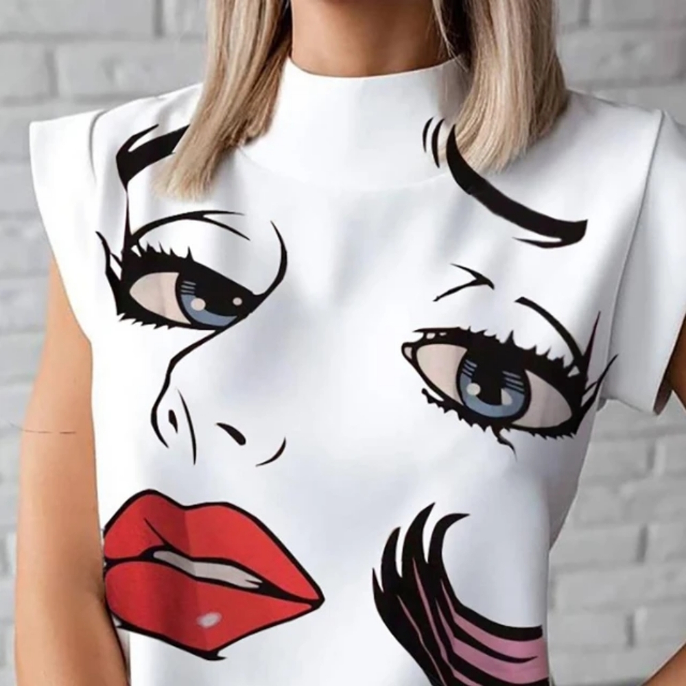 Summer Sleeveless Character Printed Women's